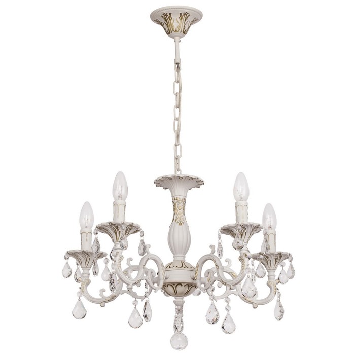 Люстра подвесная "Свеча" 5x60W E14 белый 52x52x101см