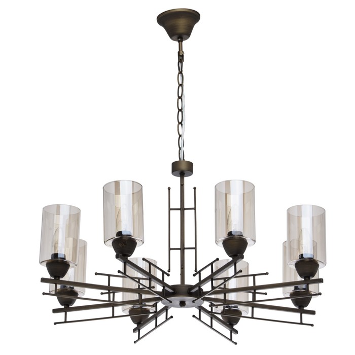 Люстра подвесная "Замок" 8x60W E27 бронза 72x72x101,5см