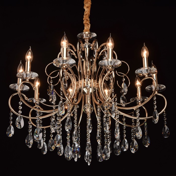 Люстра подвесная "Адель" 10x40W E14 золото 78x78x130см