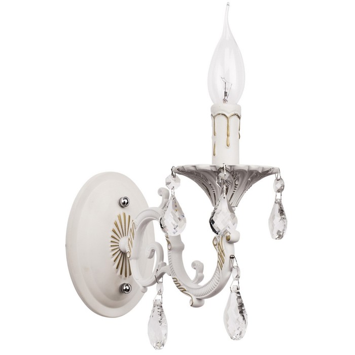 Бра "Свеча" 1x60W E14 белый 22x11x26см