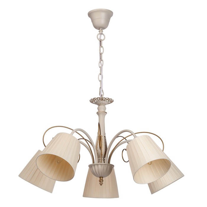 Люстра подвесная "Виталина" 5x60W E14 бежевый, золотой 66x66x112см