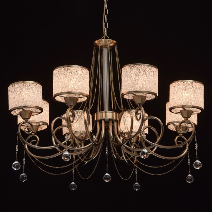 Люстра подвесная "Моника" 8x40W E14 античная бронза 76x76x125см