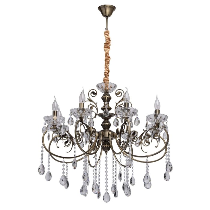 Люстра подвесная "Адель" 8x40W E14 античная бронза 73x73x148см