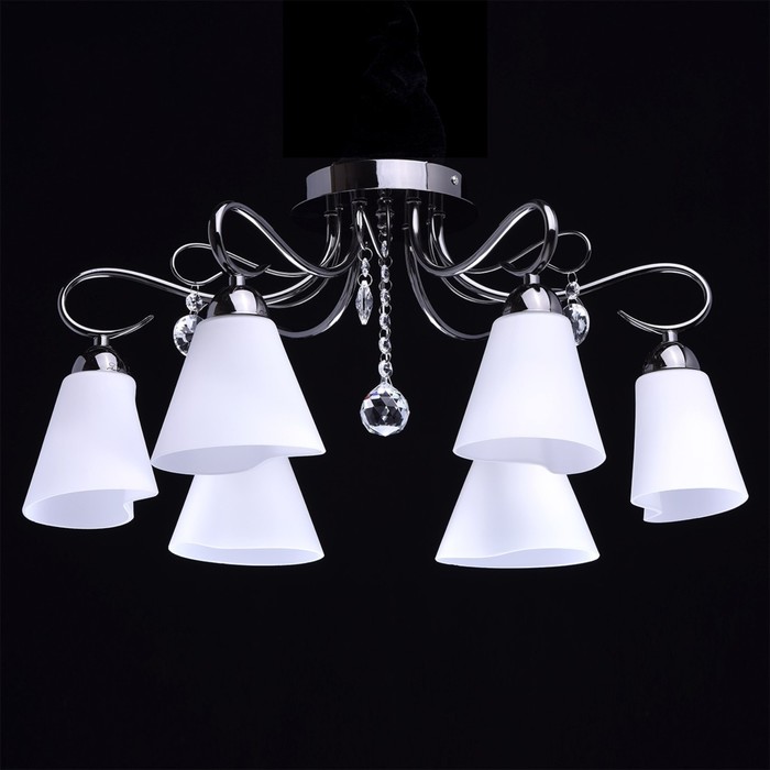 Люстра потолочная "Нежность" 6x60W E14 никель 54x54x29см