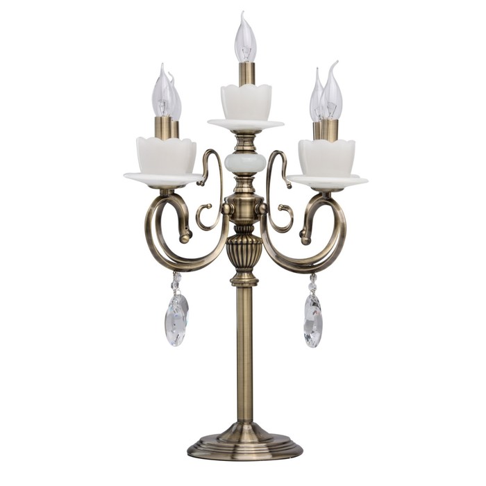 Настольная лампа "Свеча" 5x60W E14 античная бронза 46x46x60см