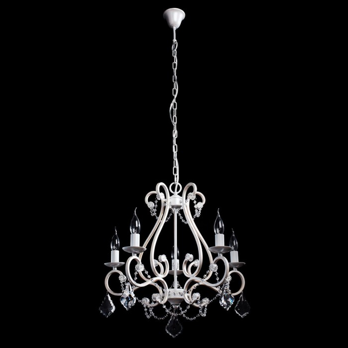 Люстра подвесная "Нимфа" 5x40W E14 белый 60x60x185см