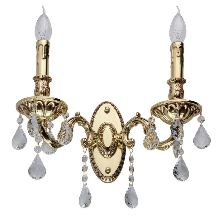 Бра "Свеча" 2x40W E14 золото 36x33x17см