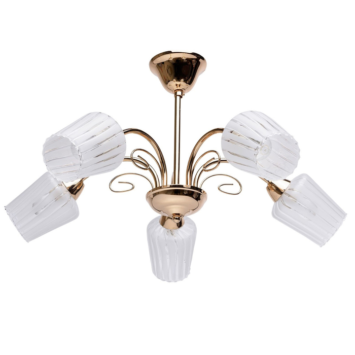 Люстра потолочная "Нежность" 5x60W E14 золото 56x56x30см