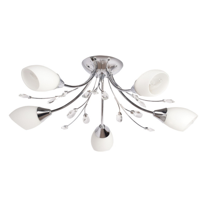 Люстра потолочная "Нежность" 5x60W E14 хром 60x60x17см