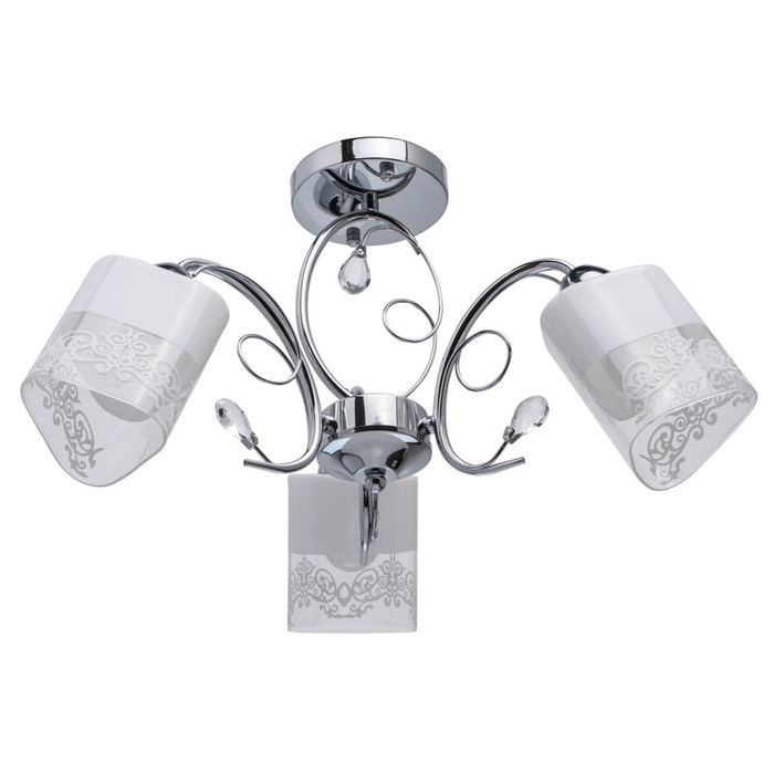 Люстра потолочная "Нежность" 3x60W E14 хром 50x50x48,5см