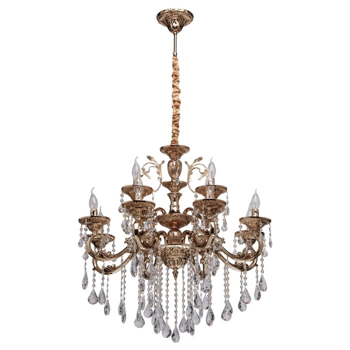 Люстра подвесная "Селена" 12x40W E14 золото 80x80x175см