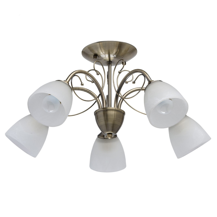 Люстра потолочная "Нежность" 5x60W E27 античная бронза 58x58x28см