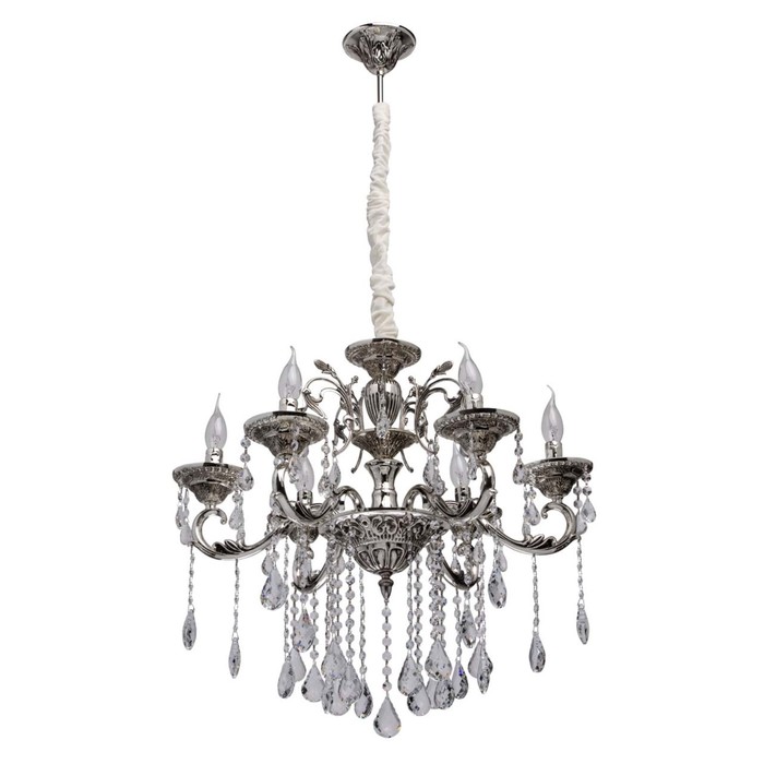 Люстра подвесная "Селена" 6x40W E14 серебро 70x70x157см