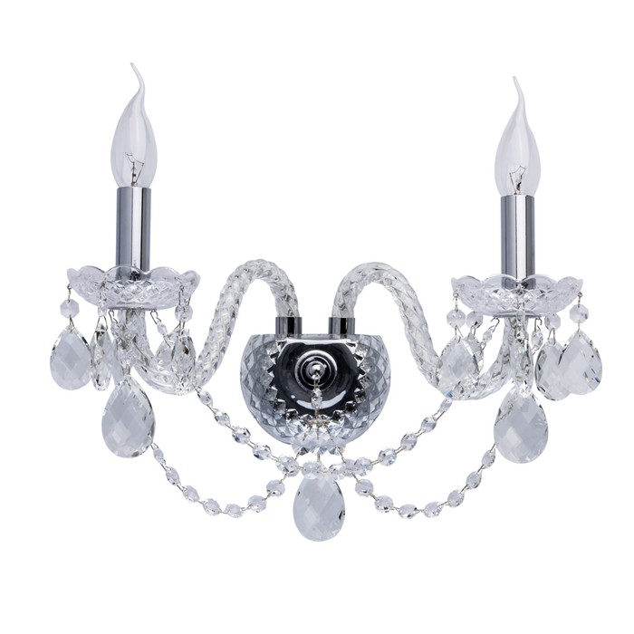 Бра "Каролина" 2x40W E14 хром 40x29x19см