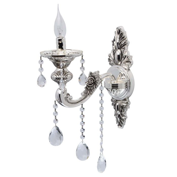 Бра "Селена" 1x40W E14 серебро 47x11,5x31см