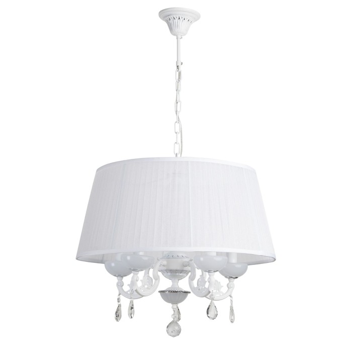 Люстра подвесная "Селена" 5x40W E14 белый 55x55x115см