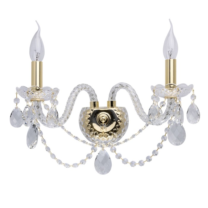 Бра "Каролина" 2x40W E14 золото 40x29x19см