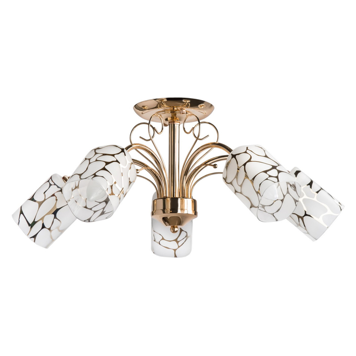 Люстра потолочная "Олимпия" 5x60W E14 золото 60x60x25см