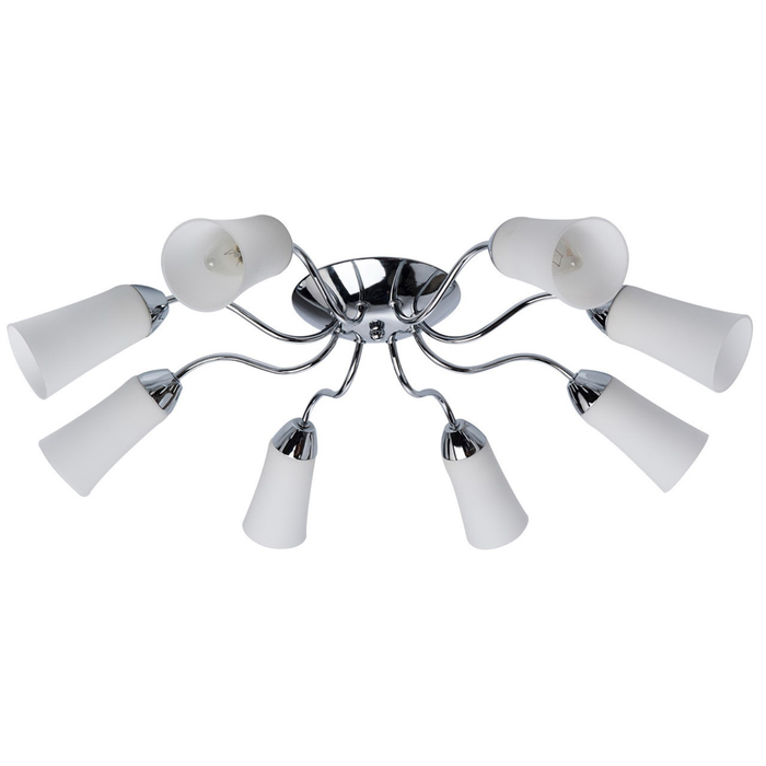 Люстра потолочная "Олимпия" 8x60W E14 хром 68x68x16см