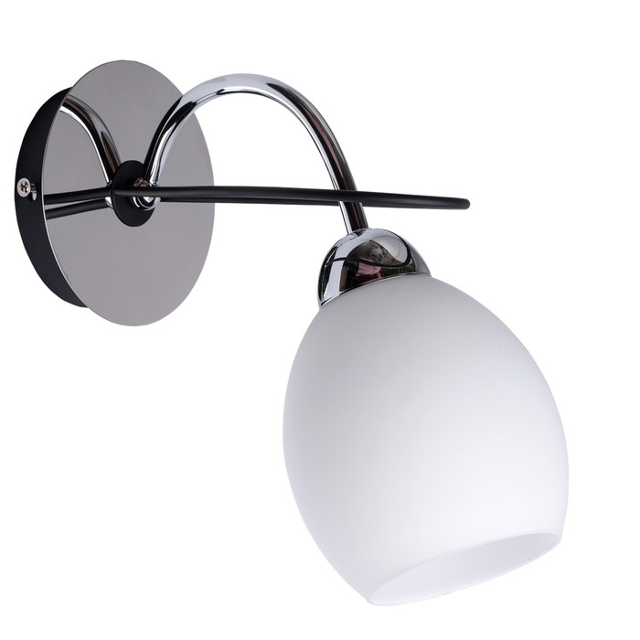 Бра "Альфа" 1x60W E14 чёрный, никель 25x12x25см