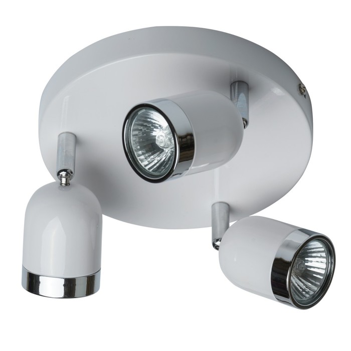 Люстра спот "Орион" 3x35W GU10 белый, хром 30x30x14см