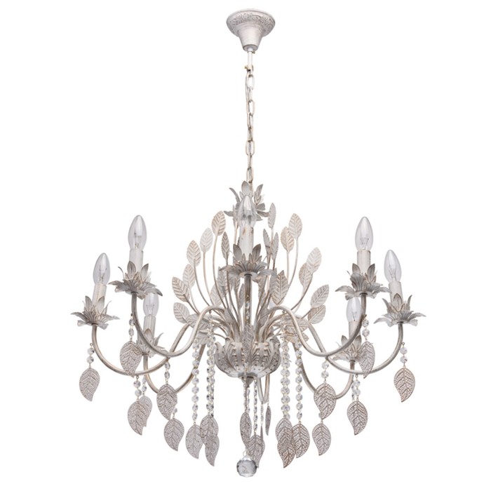 Люстра подвесная "Роса" 8x40W E14 слоновая кость 70x70x129см