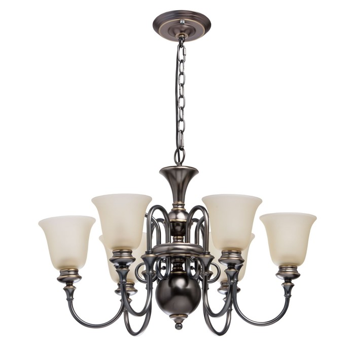 Люстра подвесная "Даллас" 6x40W E27 чёрный, бронза 70x70x172см