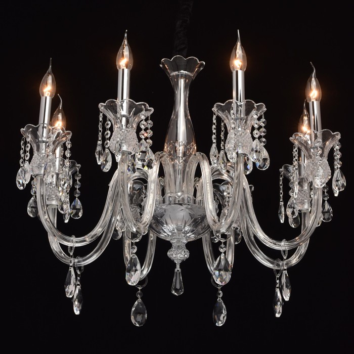 Люстра подвесная "Лель" 8x40W E14 хром 74x74x190см