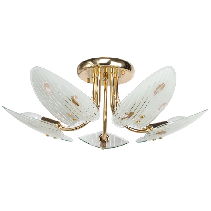 Люстра потолочная "Сабрина" 5x60W E14 золото 55x55x20см