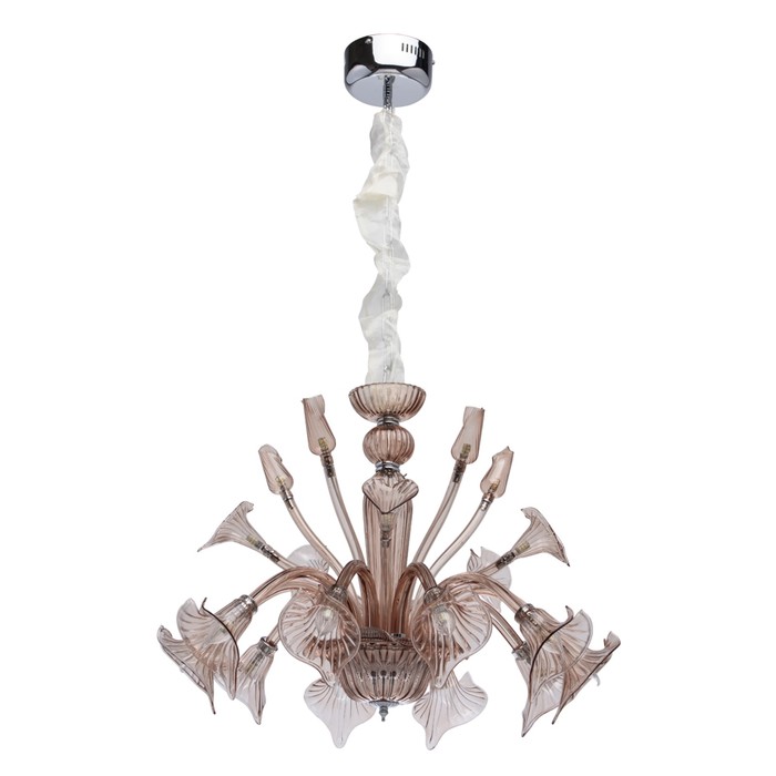 Люстра подвесная "Летиция" 20x2W G4+LED светло-бордовый 60x60x153см