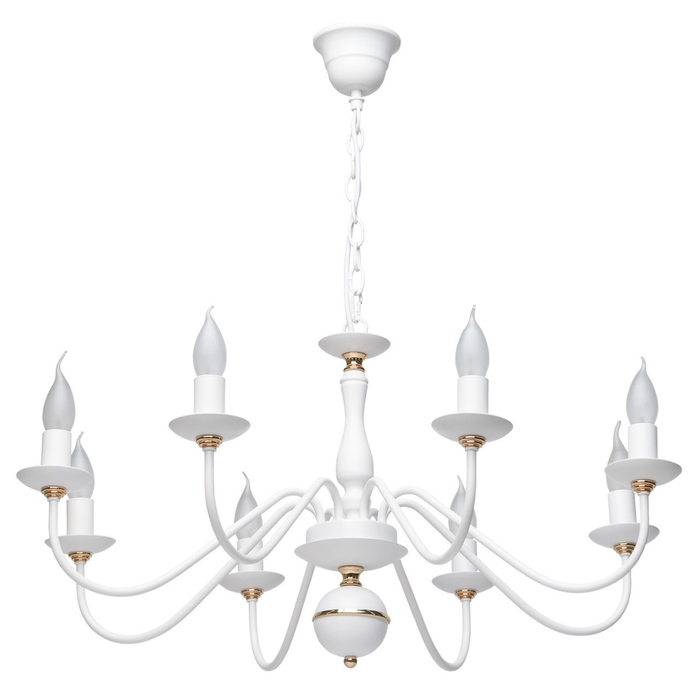 Люстра подвесная "Свеча" 8x60W E14 белый 74x74x95см