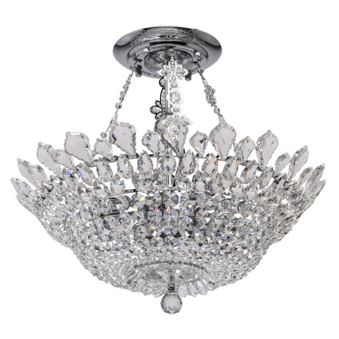 Люстра потолочная "Патриция" 12x40W E14 хром 60x60x55см