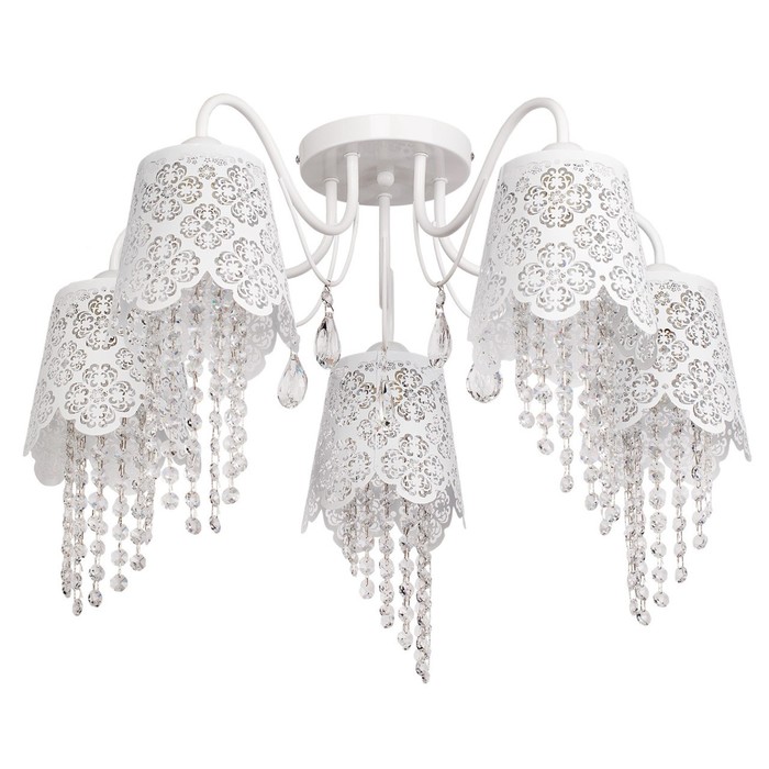 Люстра потолочная "Полин" 5x60W E14 белый 64x64x43см