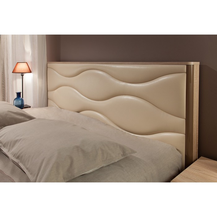 Кровать 1,6 Люкс Ривьера с основанием, 1704х2144х1021 Дуб сонома/молочный шоколад