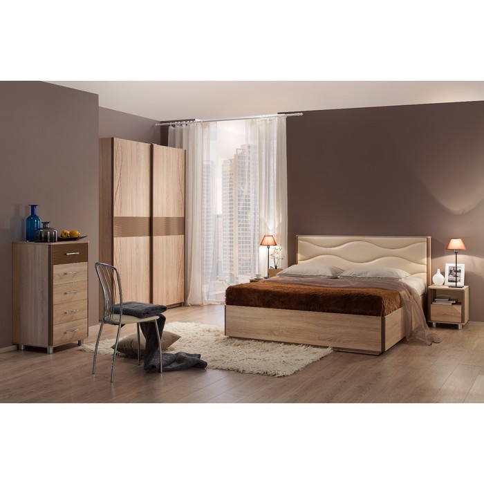 Тумба прикроватная Ривьера 400х404х455 Дуб сонома/молочный шоколад