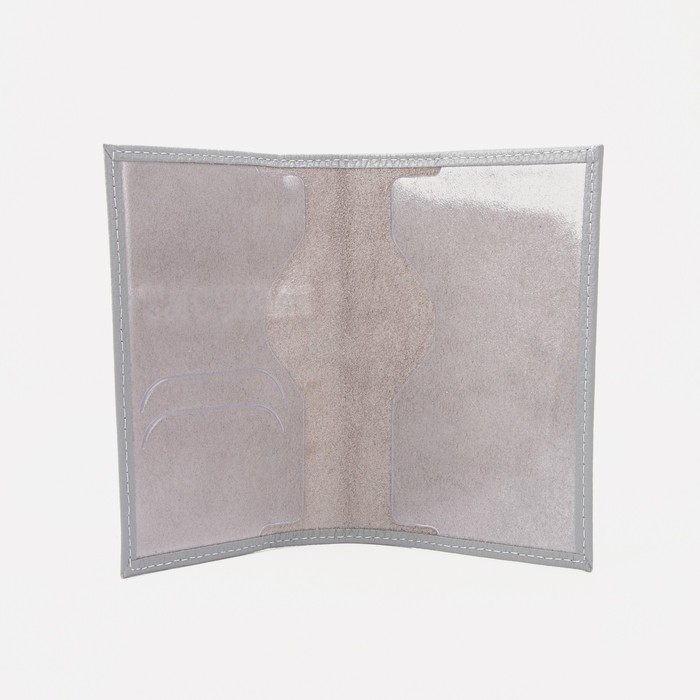 Обложка для паспорта, загран, флотер, цвет серый