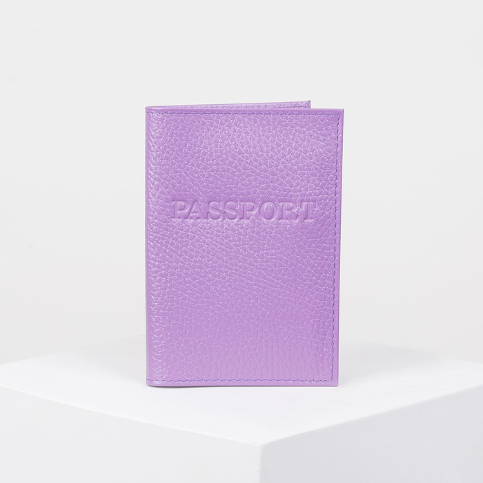 Обложка для паспорта, загран, флотер, цвет сиреневый