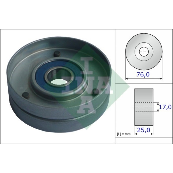 Ролик натяжной поликлинового ремня INA 531075130