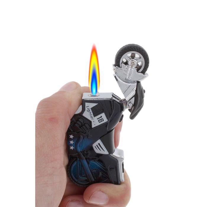 Зажигалка "Мотобайк", пьезо, газ, цвета МИКС
