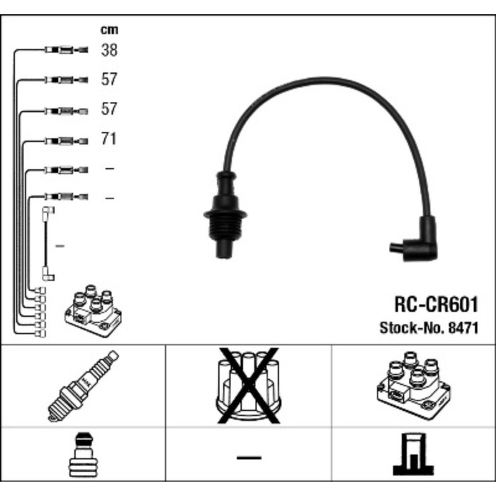 Провода высоковольтные, комплект NGK RC-CR601