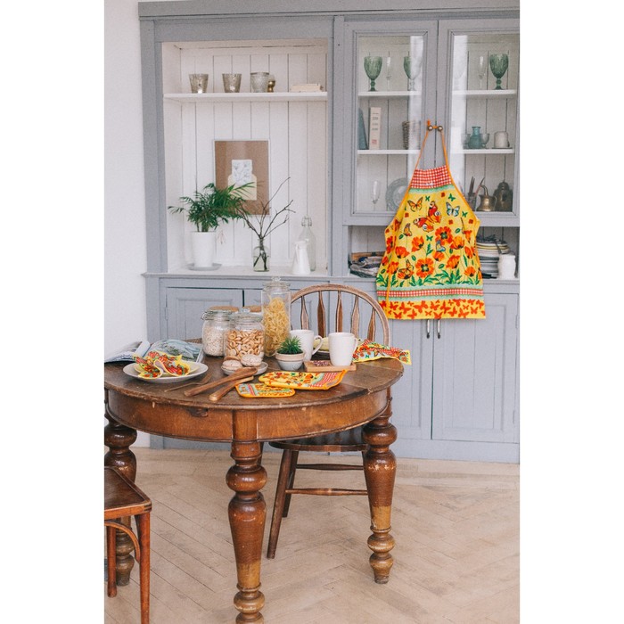 Варежка "Доляна" Маковое поле (вид 2), 18х26 см, 100% хлопок, рогожка 162 г/м2