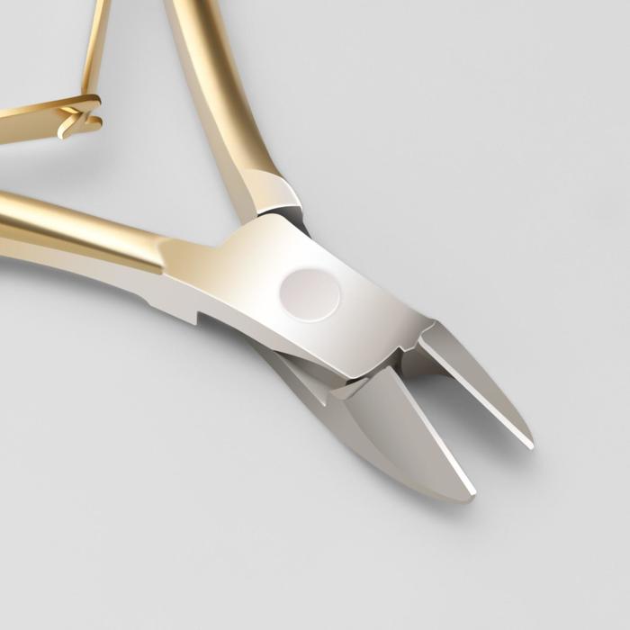 Кусачки маникюрные, двойная пружина, 10см, рабочая область-11мм, цвет золотой/серебристый