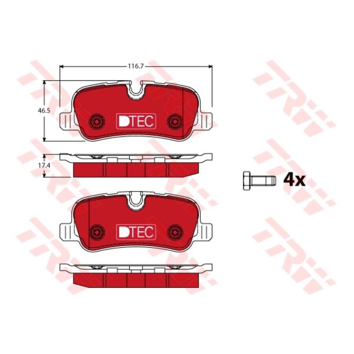 Колодки тормозные дисковые TRW GDB1632DTE