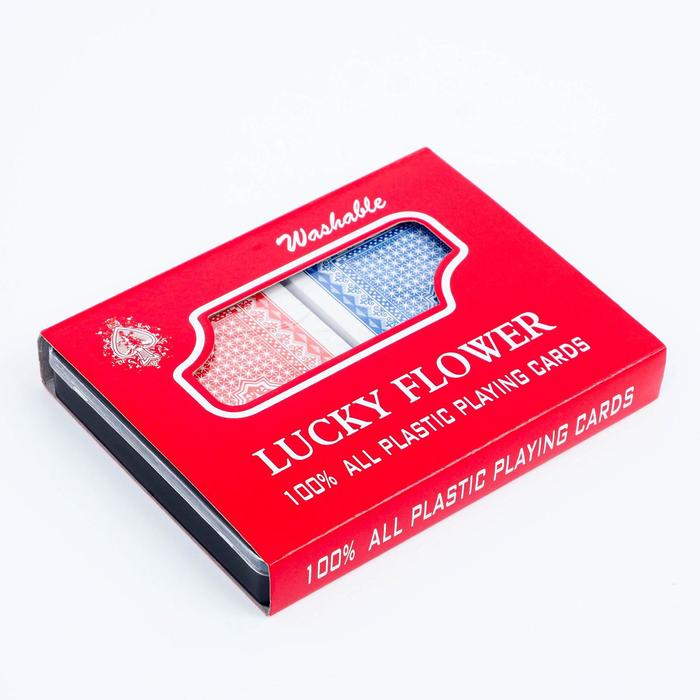 Карты игральные пластиковые "Lucky flower", 2 колоды по 54 шт, 25 мкр, 8.7 х 5.7 см