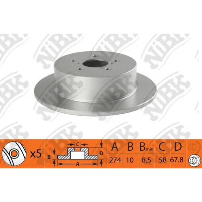 Диск тормозной NIBK RN1509