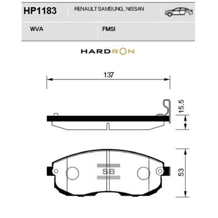 Колодки тормозные дисковые SANGSIN HP1183