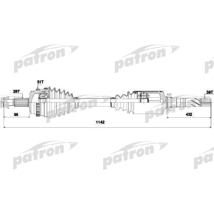 Полуось Patron PDS0138