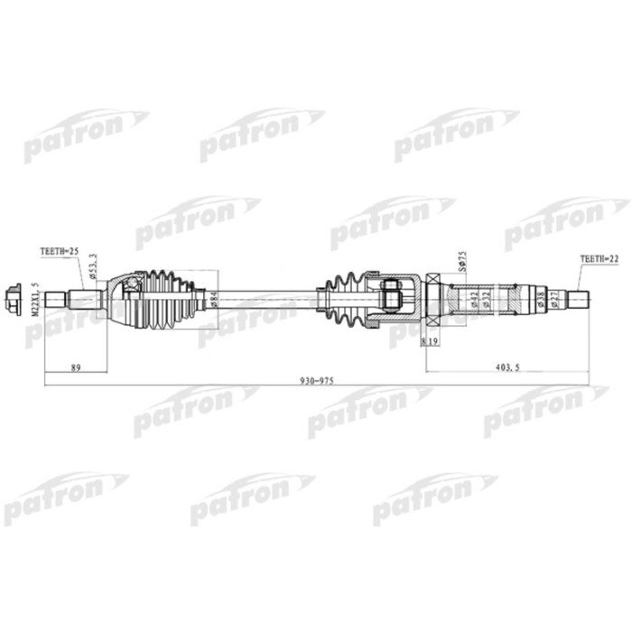 Полуось Patron PDS0222