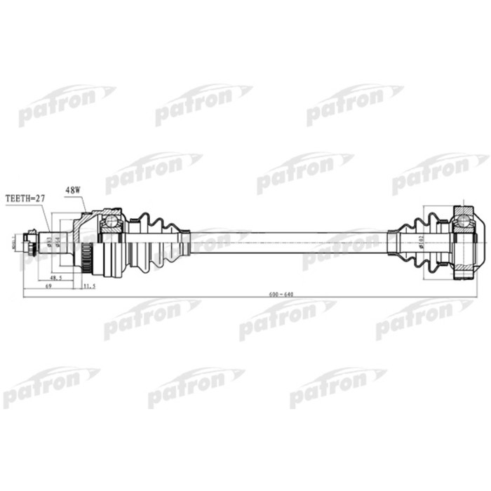 Полуось Patron PDS0249