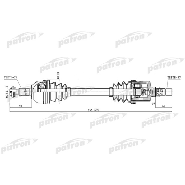 Полуось Patron PDS0277